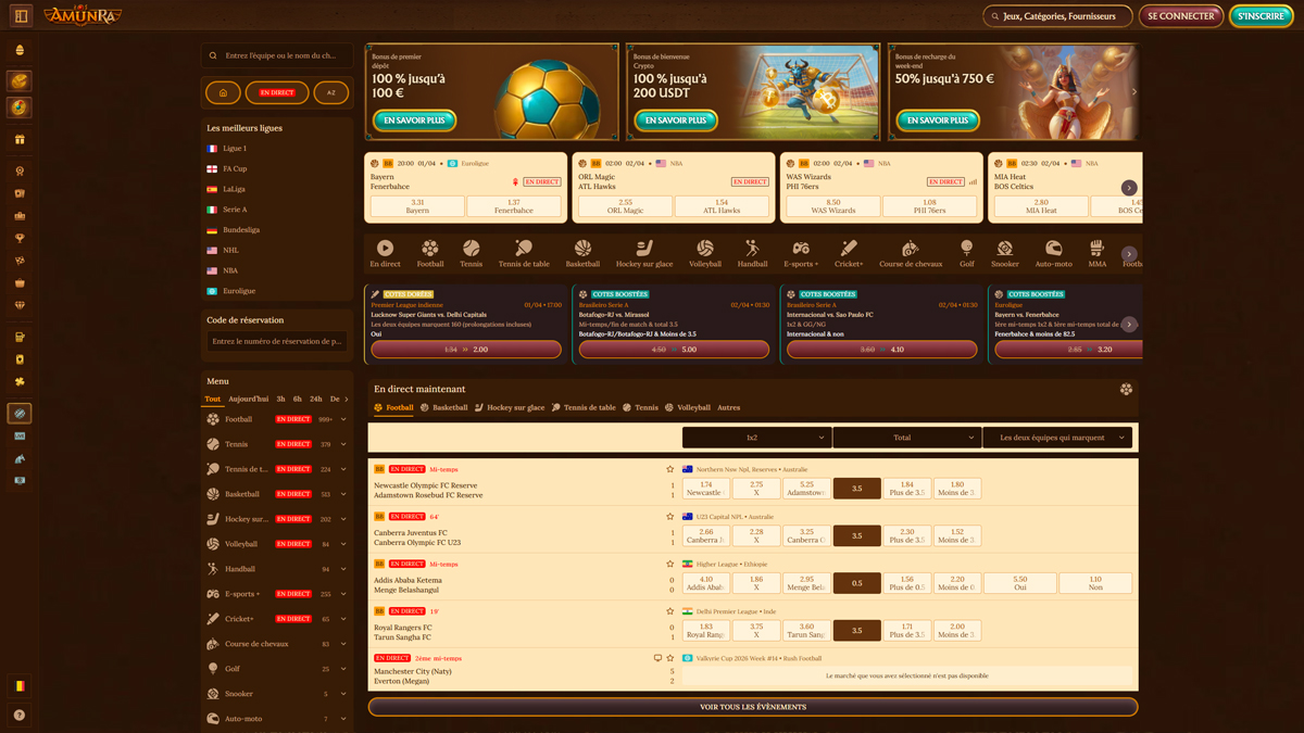 AmunRa Casino スポーツベッティング