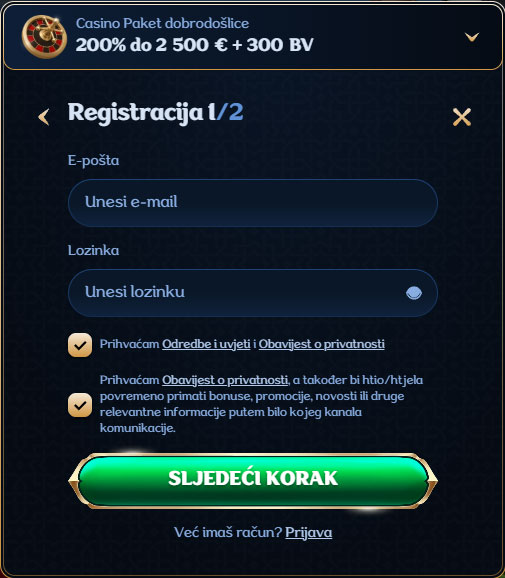 Millioner-Casino-Ctoatia-Register