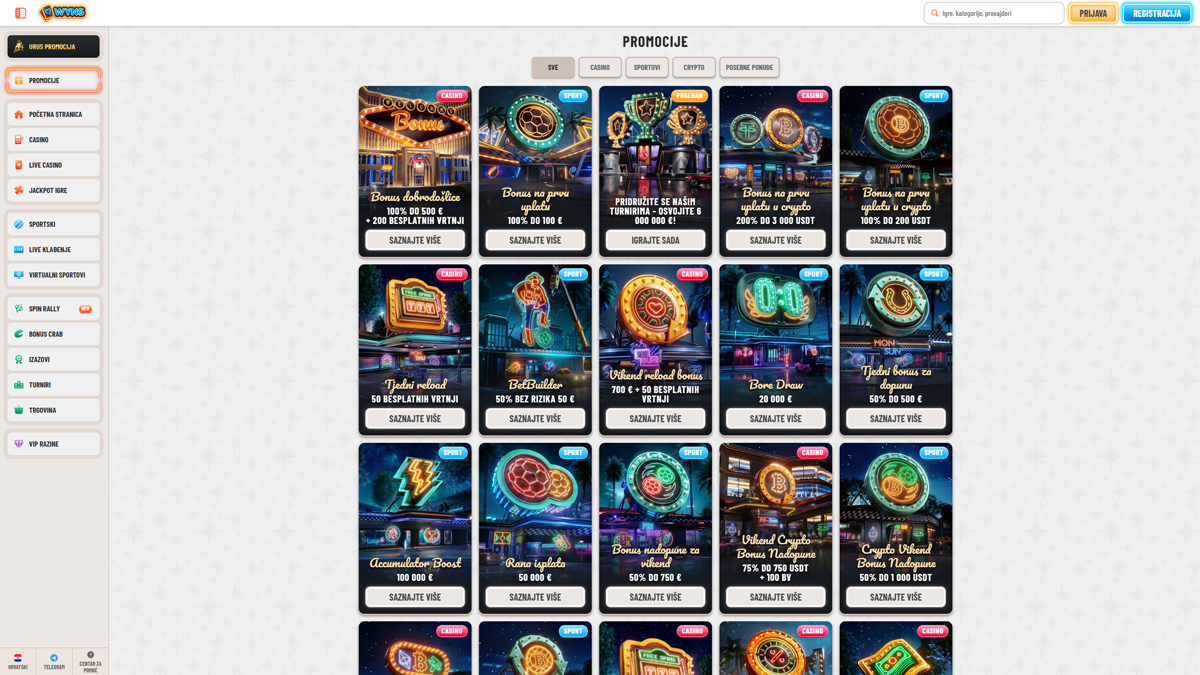 Wyns Casinoのボーナス