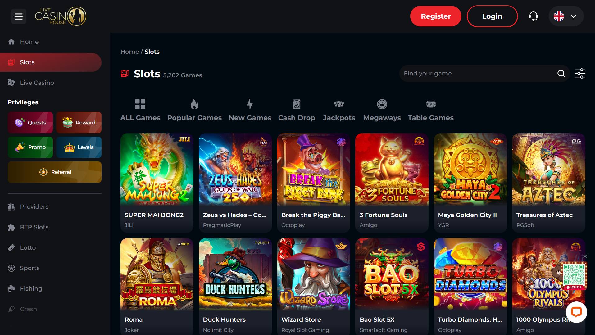 LiveCasinoHouse Slots