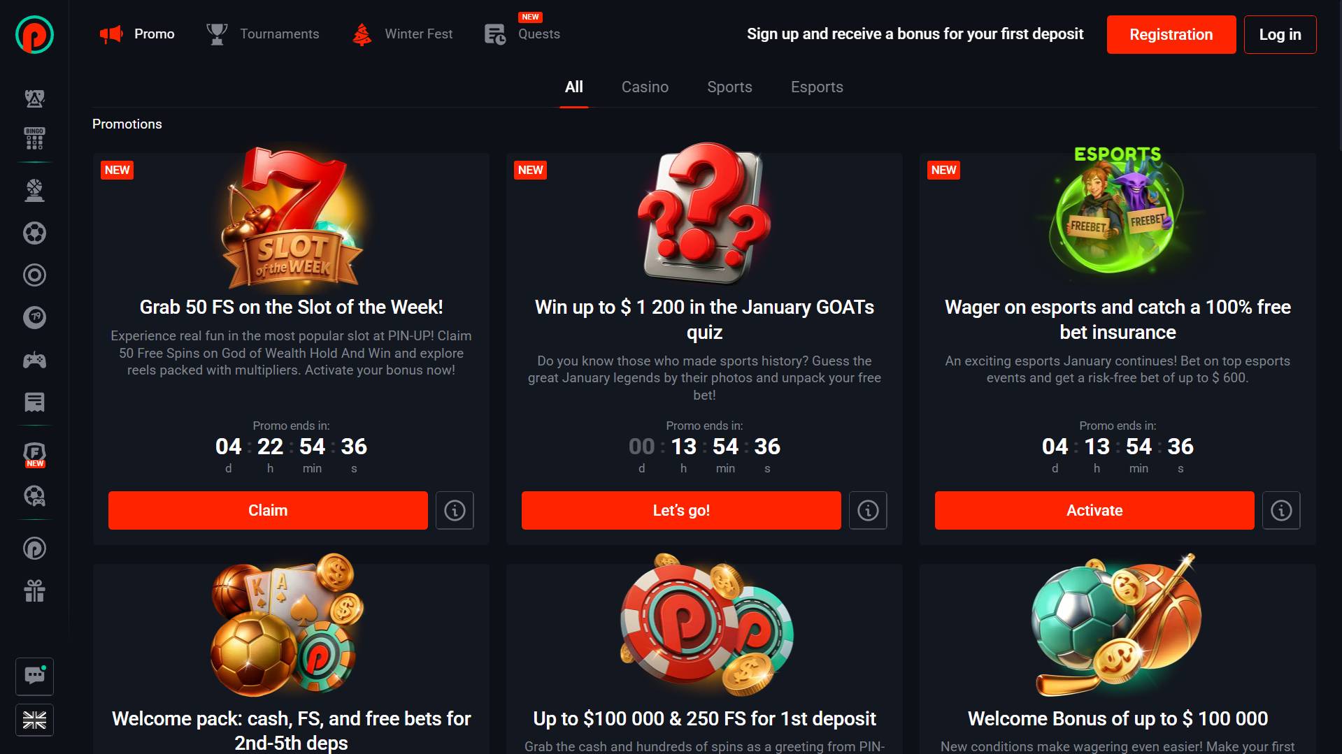 PinUp Casino Bonuses