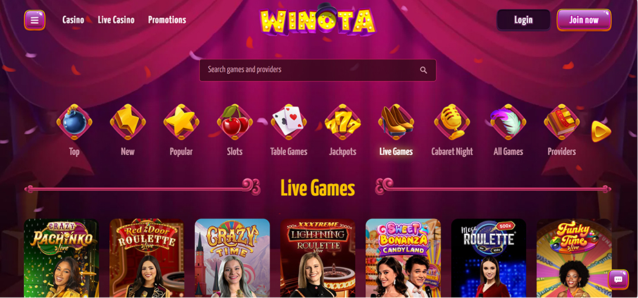 Winota casino slot games