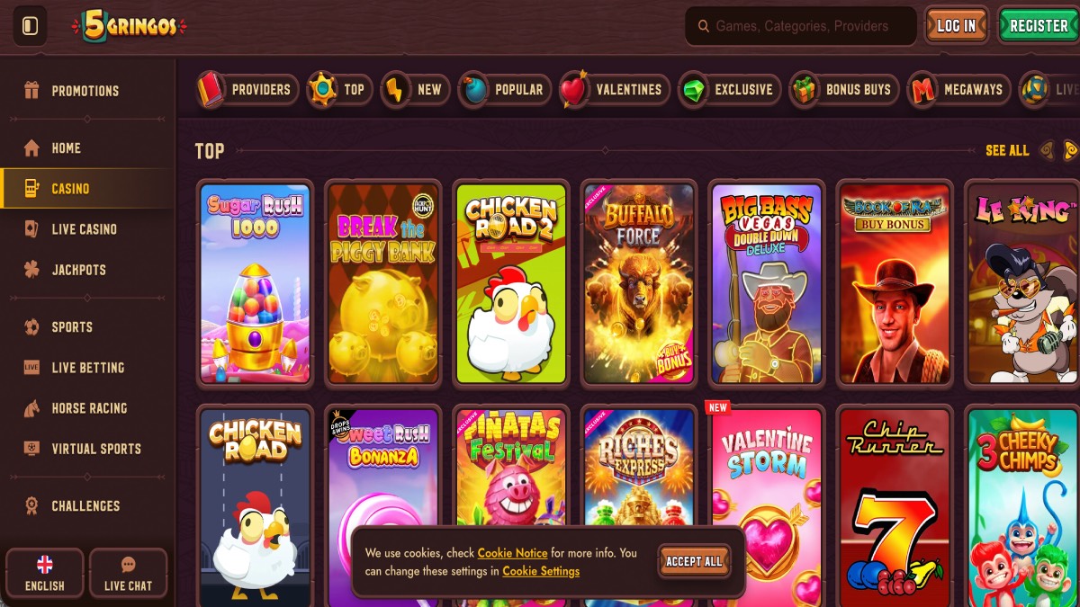 5 Gringos Casinoのゲームコレクション