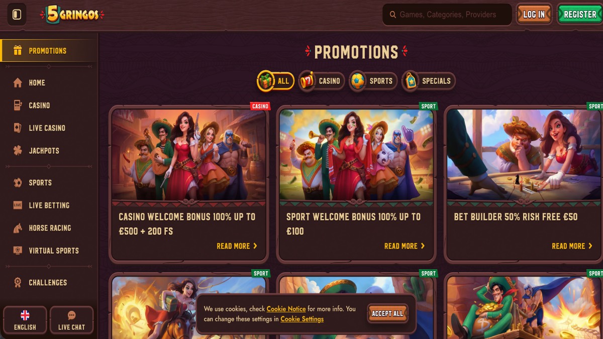 5 Gringos Casino プロモーション