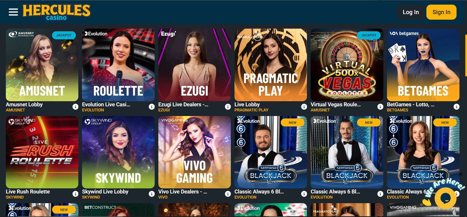 Hercules live casino
