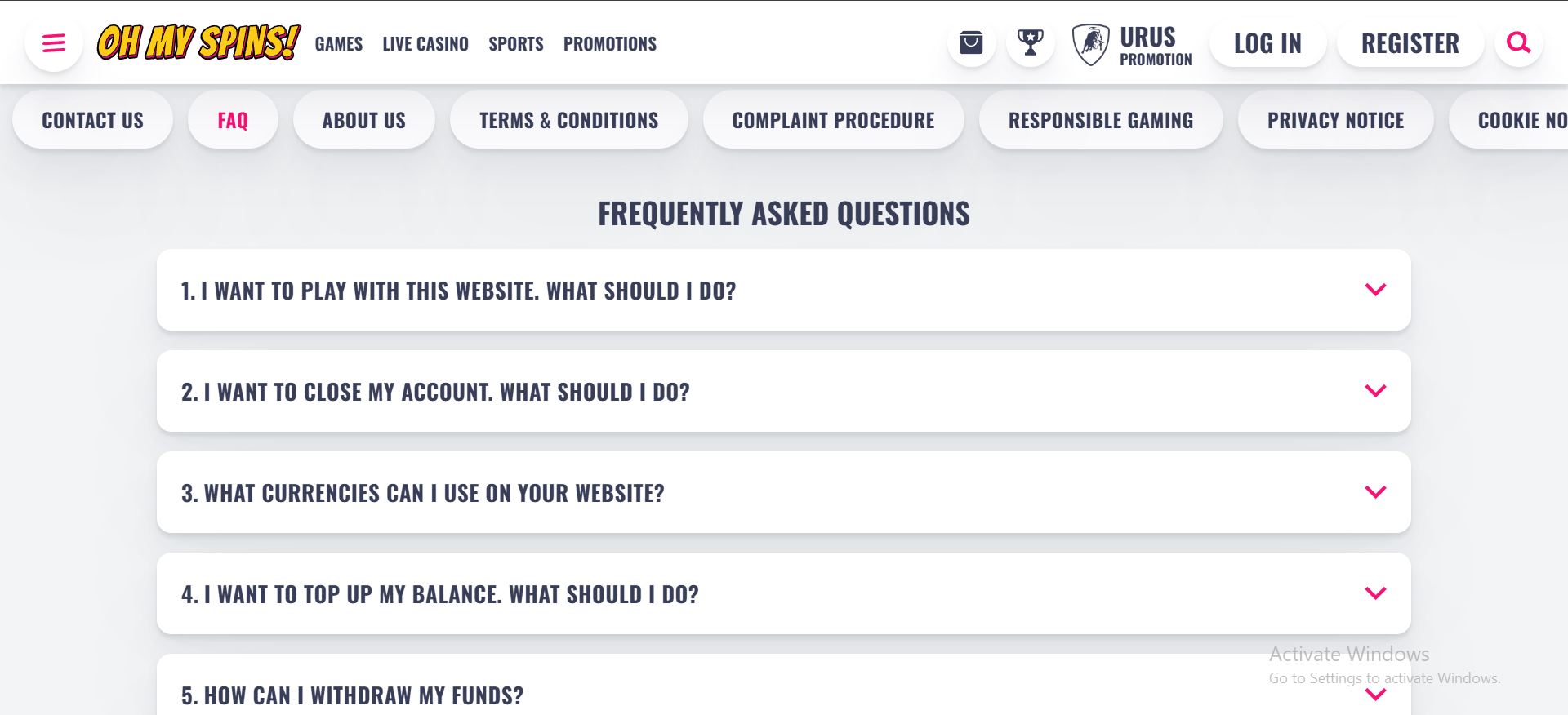 ohmyspins casino help centre