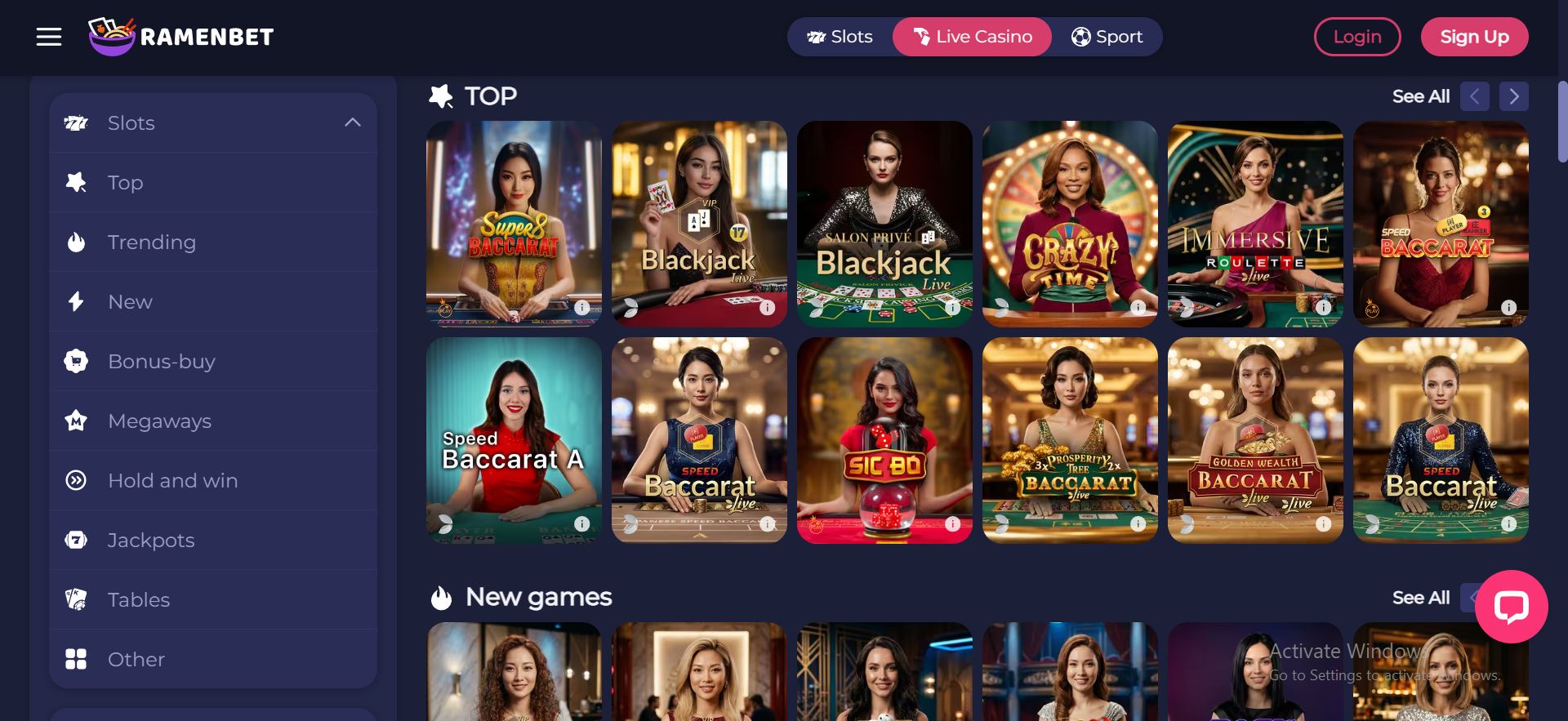 ramenbet casino live games