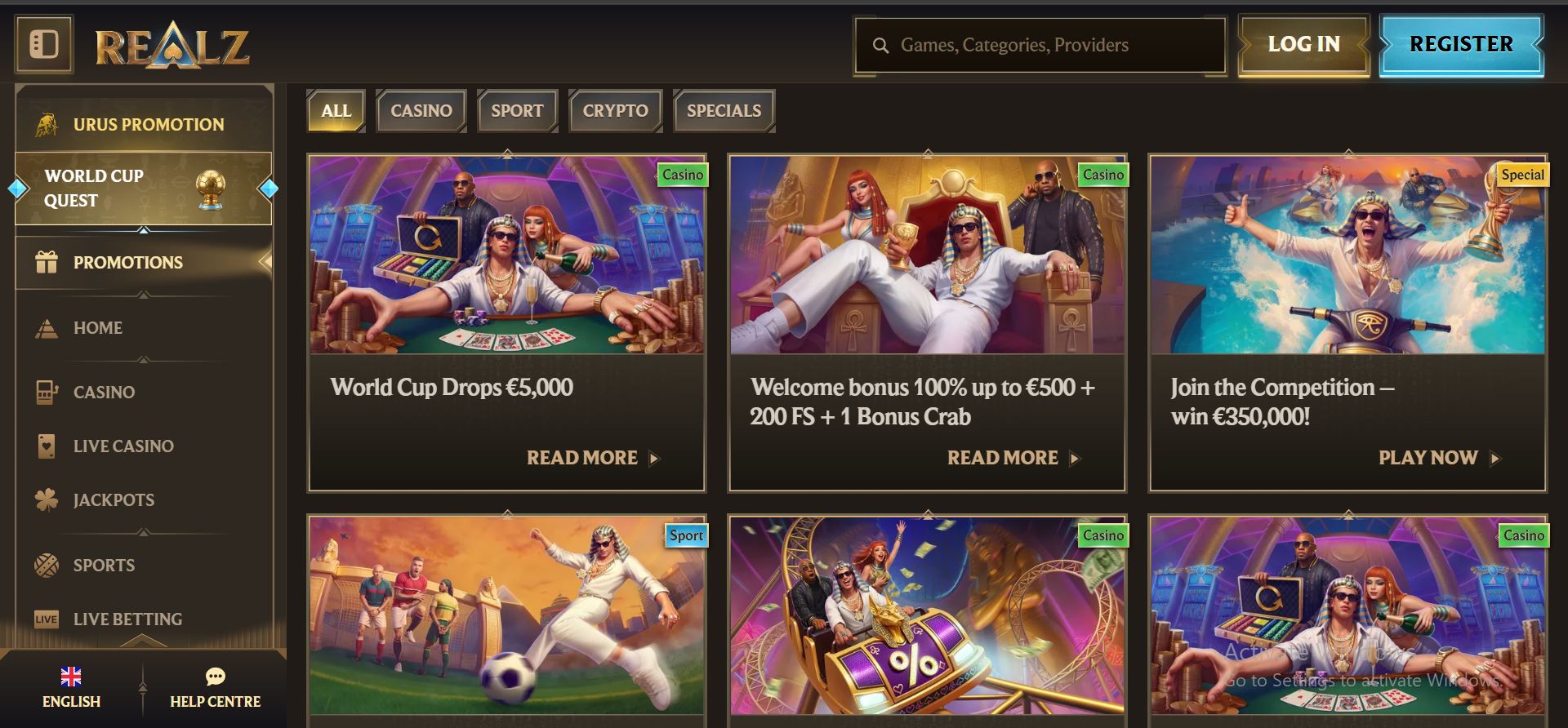 realz casino プロモーション