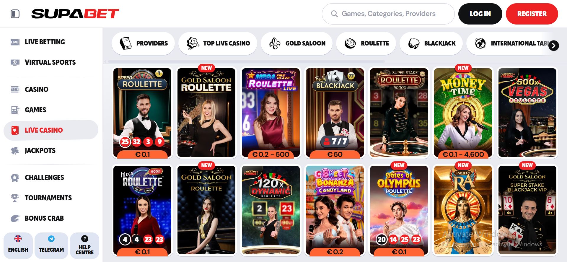 supabet casino live games