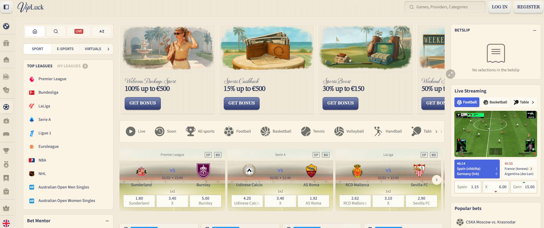 VIP Luck sports betting